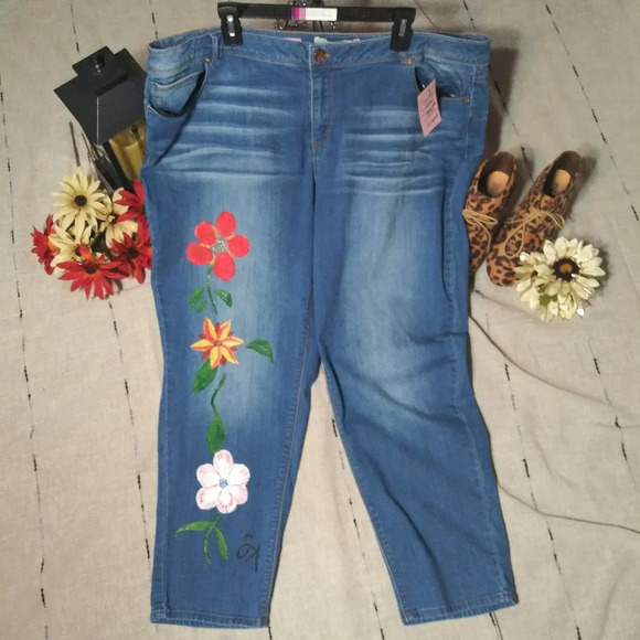 Est 1946 / Jeaniemade Scrapwear Denim - 1162 Jeaniemade Size 24W Est 1946 Painted Jeans